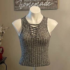 American Eagle Outfitters First Essentials Gray Tank Top - Size Small